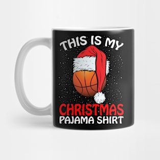 This is my Christmas Pajama Shirt Basketball Santa Mug